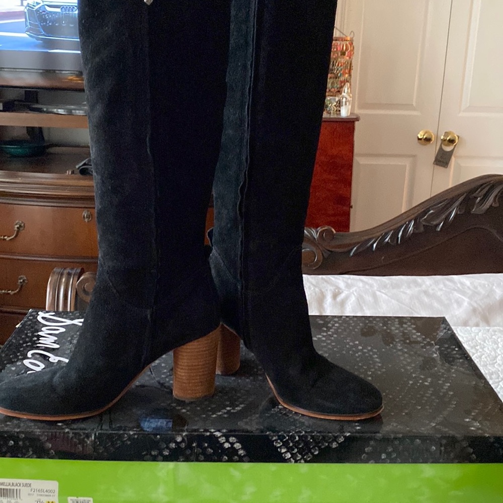 Sam Edelman black suede tall boots. Sz 7.5 excellent condition